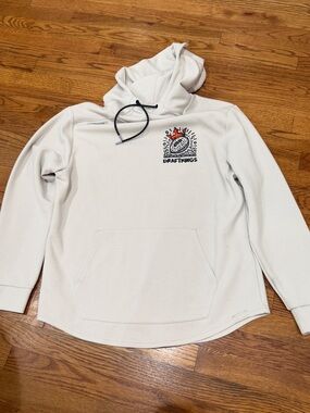 White Hoodie Sweatshirt - Men's Pullover